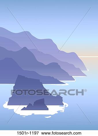 Mountains and sea View Large Photo Image Stock Photo - Mountains and sea. Fotosearch