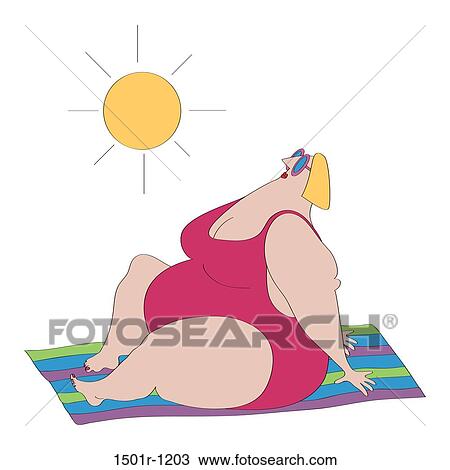 Overweight woman in swimsuit sunbathing View Large Photo Image Stock Image - Overweight woman in swimsuit sunbathing. Fotosearch