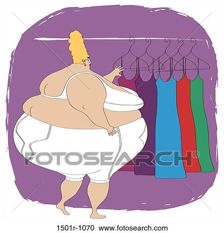 Overweight woman in underwear choosing dress View Large Photo Image Stock Image - Overweight woman in underwear choosing dress. Fotosearch