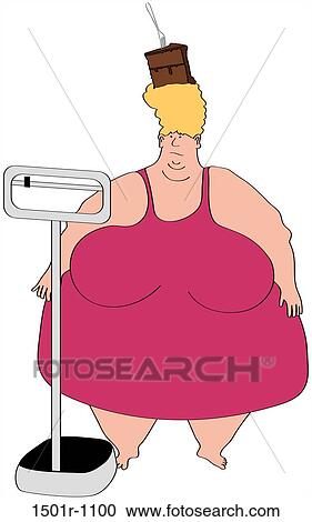 Overweight woman standing near weight scale with piece of cake on head, illustration View Large Photo Image Stock Image - Overweight woman standing near weight scale with piece of cake on head, illustration. Fotosearch