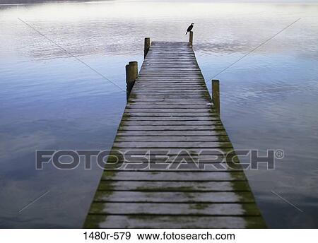 Stock Photo - Pier over a lake. Fotosearch