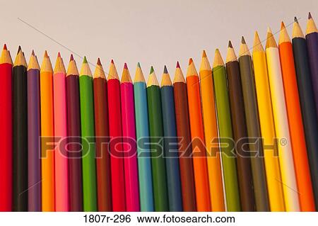 Row of colored pencils with sharp points View Large Photo Image Stock Photograph - Row of colored pencils with sharp points. Fotosearch