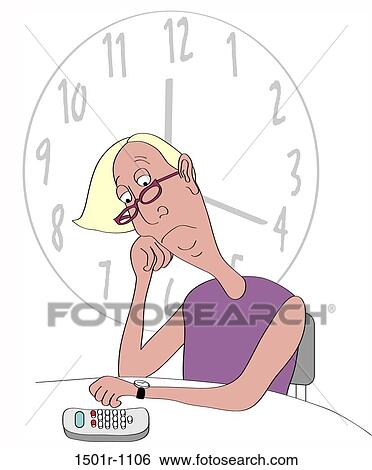 Sad woman waiting with phone, illustration View Large Photo Image Stock Photograph - Sad woman waiting with phone, illustration. Fotosearch