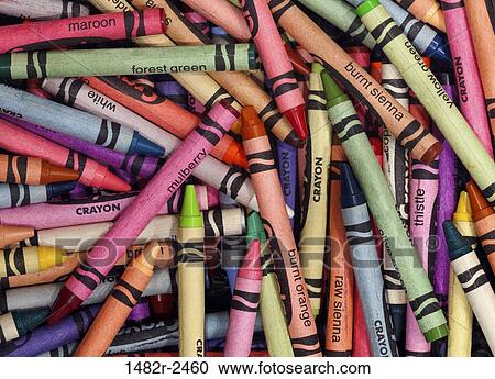 Stock Image - Scattered crayons. Fotosearch