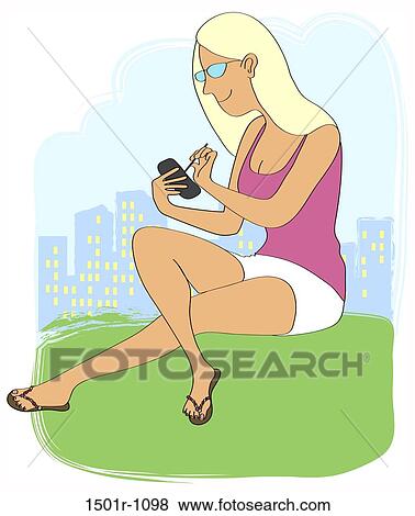 Sexy woman texting, illustration View Large Photo Image Stock Photo - Sexy woman texting, illustration. Fotosearch