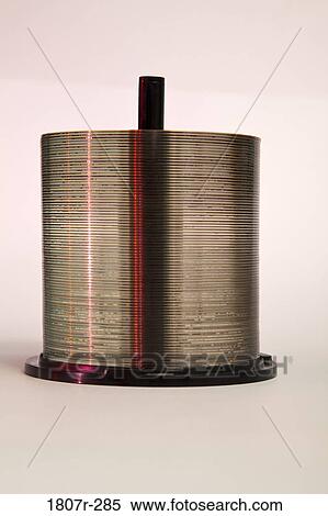 Stock Photography - Stack of CD's on a spool. Fotosearch