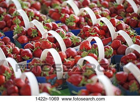 Strawberries at a market stall View Large Photo Image Stock Photo - Strawberries at a market stall. Fotosearch