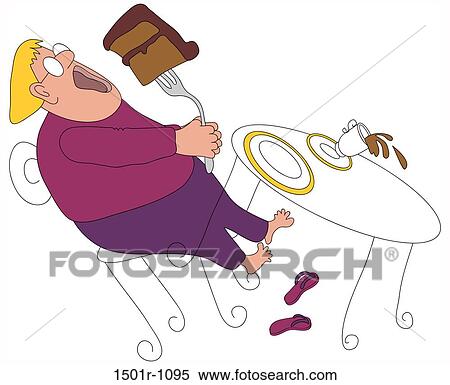 Temptation - man eating big piece of cake, illustration View Large Photo Image Stock Photography - Temptation - man eating big piece of cake, illustration. Fotosearch