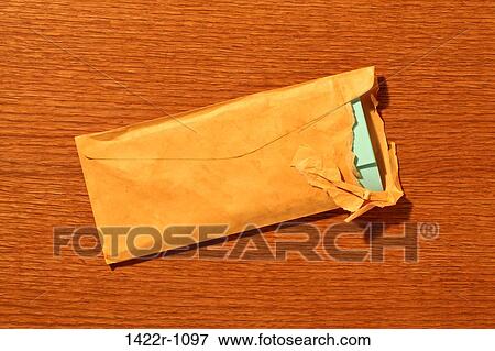 Stock Photo - Used and opened postage envelope. Fotosearch