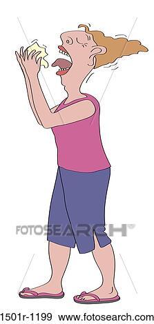 Woman sneezing View Large Photo Image Stock Photo - Woman sneezing. Fotosearch