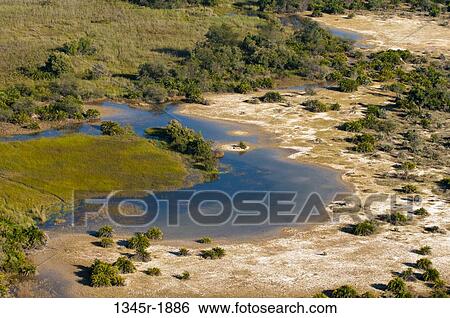 Aerial view of a delta, Okavango Delta, Botswana View Large Photo Image Stock Photograph - Aerial view of a delta, Okavango Delta, Botswana. Fotosearch