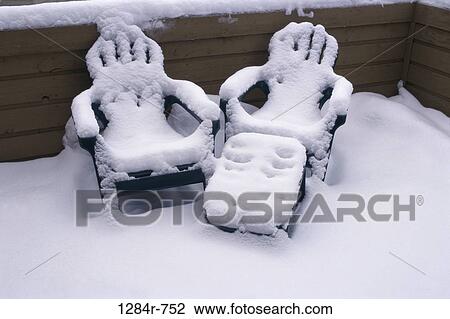 Chairs covered in snow View Large Photo Image Stock Image - Chairs covered in snow. Fotosearch