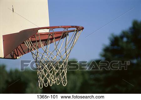 Stock Image - Close-up of a basketball hoop. Fotosearch