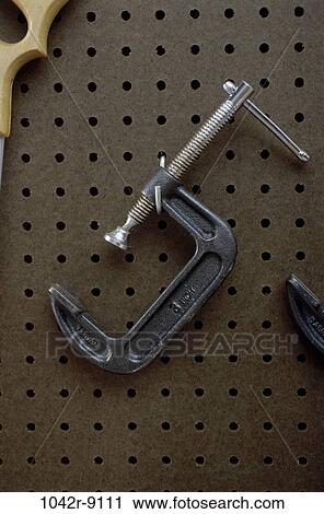 Stock Image - Close-up of a clamp. Fotosearch