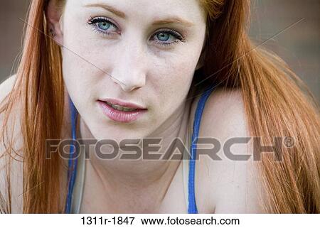 Stock Photo - Close-up of a young woman. Fotosearch