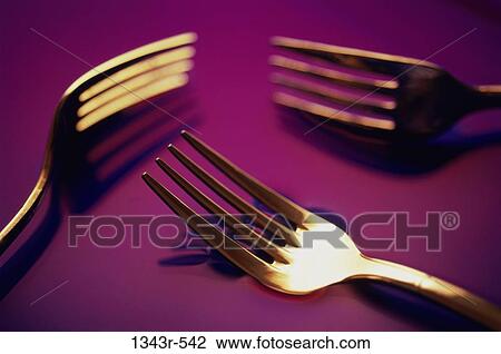 Close-up of three forks View Large Photo Image Stock Image - Close-up of three forks. Fotosearch