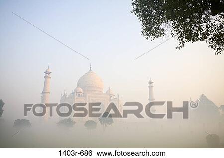 Fog over a mausoleum, Taj Mahal, Agra, Uttar Pradesh, India View Large Photo Image Stock Photograph - Fog over a mausoleum, Taj Mahal, Agra, Uttar Pradesh, India. Fotosearch