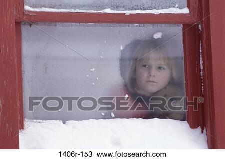 Girl looking through a window View Large Photo Image Stock Image - Girl looking through a window. Fotosearch