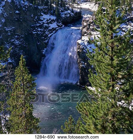High angle view of a Cascading waterfall, Wyoming, USA View Large Photo Image Stock Image - High angle view of a Cascading waterfall, Wyoming, USA. Fotosearch