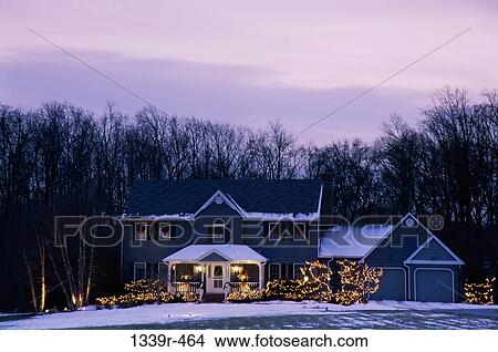 House decorated with Christmas decorations View Large Photo Image Picture - House decorated with Christmas decorations. Fotosearch