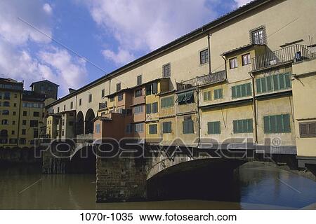 Houses on the canal, Ponte Vecchio, Florence, Italy View Large Photo Image Stock Photography - Houses on the canal, Ponte Vecchio, Florence, Italy. Fotosearch