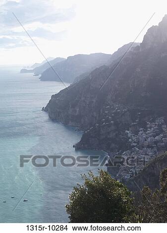 Italy, Campania, Amalfi coastline and Positano View Large Photo Image Picture - Italy, Campania, Amalfi coastline and Positano. Fotosearch