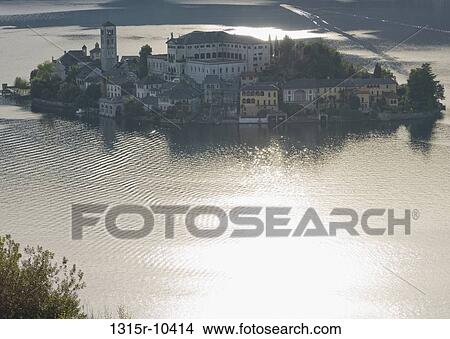 Italy, Piedmont, Lake Orta, Isola San Giulio View Large Photo Image Picture - Italy, Piedmont, Lake Orta, Isola San Giulio. Fotosearch