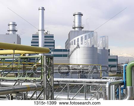 Italy, Piedmont, natural gas powered electrical generating station View Large Photo Image Stock Photo - Italy, Piedmont, natural gas powered electrical generating station. Fotosearch