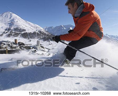 Italy, Piedmont, Sestriere village and ski resort (site of 2006 winter Olympics), with skier in foreground View Large Photo Image Stock Photo - Italy, Piedmont, Sestriere village and ski resort (site of 2006 winter Olympics), with skier in foreground. Fotosearch