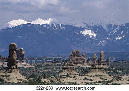 Stock Photo - La Sal Mountains, Canyonlands National Park, Utah, USA. Fotosearch