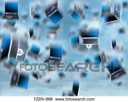 Laptops falling from the sky View Large Photo Image Stock Photo - Laptops falling from the sky. Fotosearch