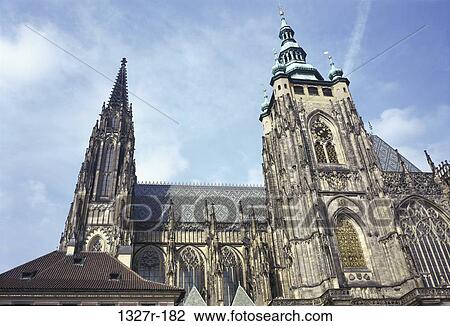 Low angle view of St. Vitus Cathedral, Prague, Czech Republic View Large Photo Image Stock Image - Low angle view of St. Vitus Cathedral, Prague, Czech Republic. Fotosearch