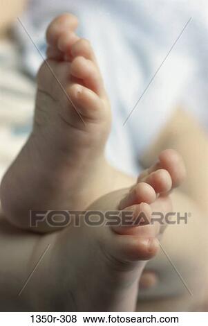 Stock Photo - Low section view of a baby's feet. Fotosearch
