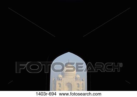Mausoleum viewed through an arch, Taj Mahal, Agra, Uttar Pradesh, India View Large Photo Image Picture - Mausoleum viewed through an arch, Taj Mahal, Agra, Uttar Pradesh, India. Fotosearch