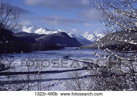 Stock Image - Panoramic view of Chilkat Valley, Alaska, USA. Fotosearch