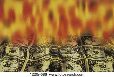 Paper money on fire View Large Photo Image Stock Photograph - Paper money on fire. Fotosearch