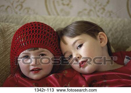 Portrait of two girls View Large Photo Image Stock Image - Portrait of two girls. Fotosearch