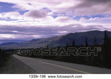 Stock Photo - Road passing through Denali National Park, Alaska, USA. Fotosearch