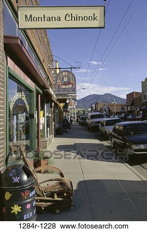 Stock Photo - Sidewalk at Red Lodge, Montana, USA. Fotosearch