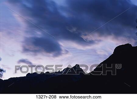 Silhouette of a mountain range, Czech Republic View Large Photo Image Stock Photo - Silhouette of a mountain range, Czech Republic. Fotosearch