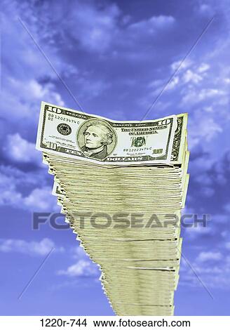 Stack of US paper money View Large Photo Image Picture - Stack of US paper money. Fotosearch