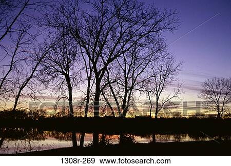 Sunset over a pond View Large Photo Image Stock Photo - Sunset over a pond. Fotosearch