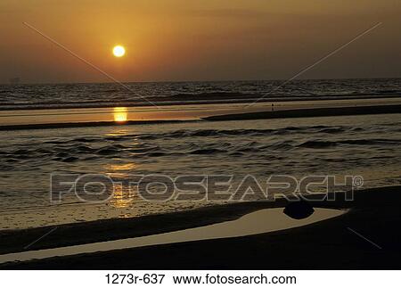 Sunset over Carpinteria Beach, California, USA View Large Photo Image Stock Photo - Sunset over Carpinteria Beach, California, USA. Fotosearch