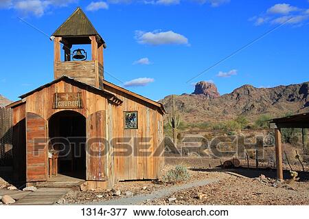 USA, Arizonam, Wooden church in Castle Dome ghost town View Large Photo Image Stock Photo - USA, Arizonam, Wooden church in Castle Dome ghost town. Fotosearch