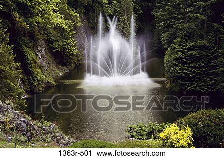 Stock Image - Water fountain, Vancouver, British Columbia, Canada. Fotosearch