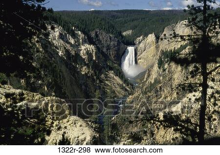 Waterfall and rock formation, Lower Yellowstone Falls, Yellowstone River, Grand Canyon, Yellowstone National Park, Wyoming, USA View Large Photo Image Stock Photo - Waterfall and rock formation, Lower Yellowstone Falls, Yellowstone River, Grand Canyon, Yellowstone National Park, Wyoming, USA. Fotosearch