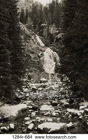 Waterfall at Grand Teton National Park, Wyoming, USA View Large Photo Image Picture - Waterfall at Grand Teton National Park, Wyoming, USA. Fotosearch