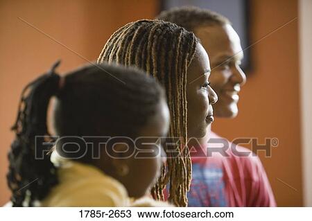 Stock Image - African American family close-up. Fotosearch