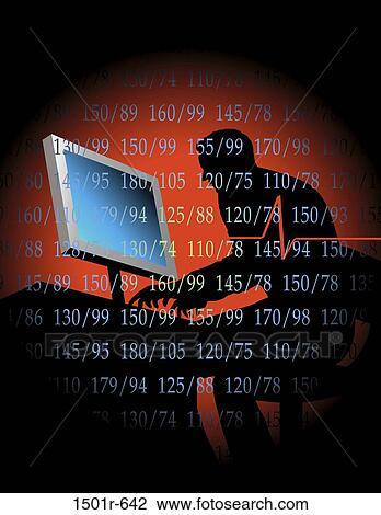 Stock Image - Blood Pressure Workplace 2 Linda Braucht (b. 20th C. American) Computer Graphics. Fotosearch
