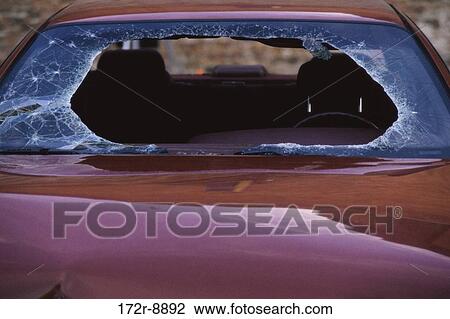 Broken windshield of a car View Large Photo Image Stock Image - Broken windshield of a car. Fotosearch